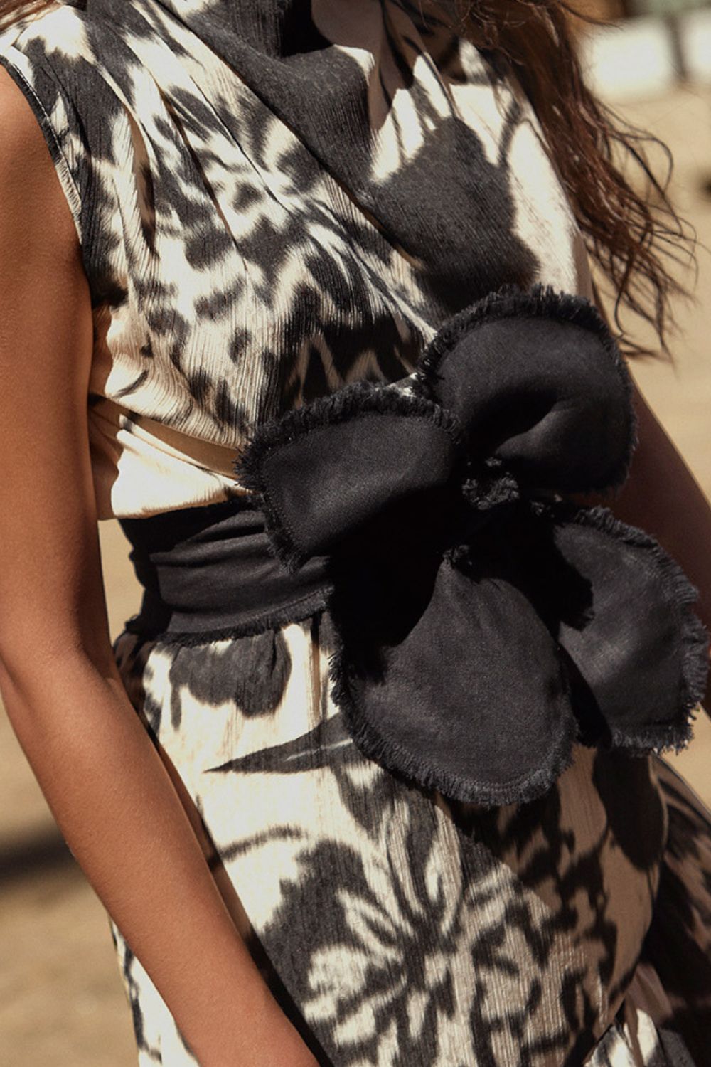 Orquidea Mia Belt Black Linen