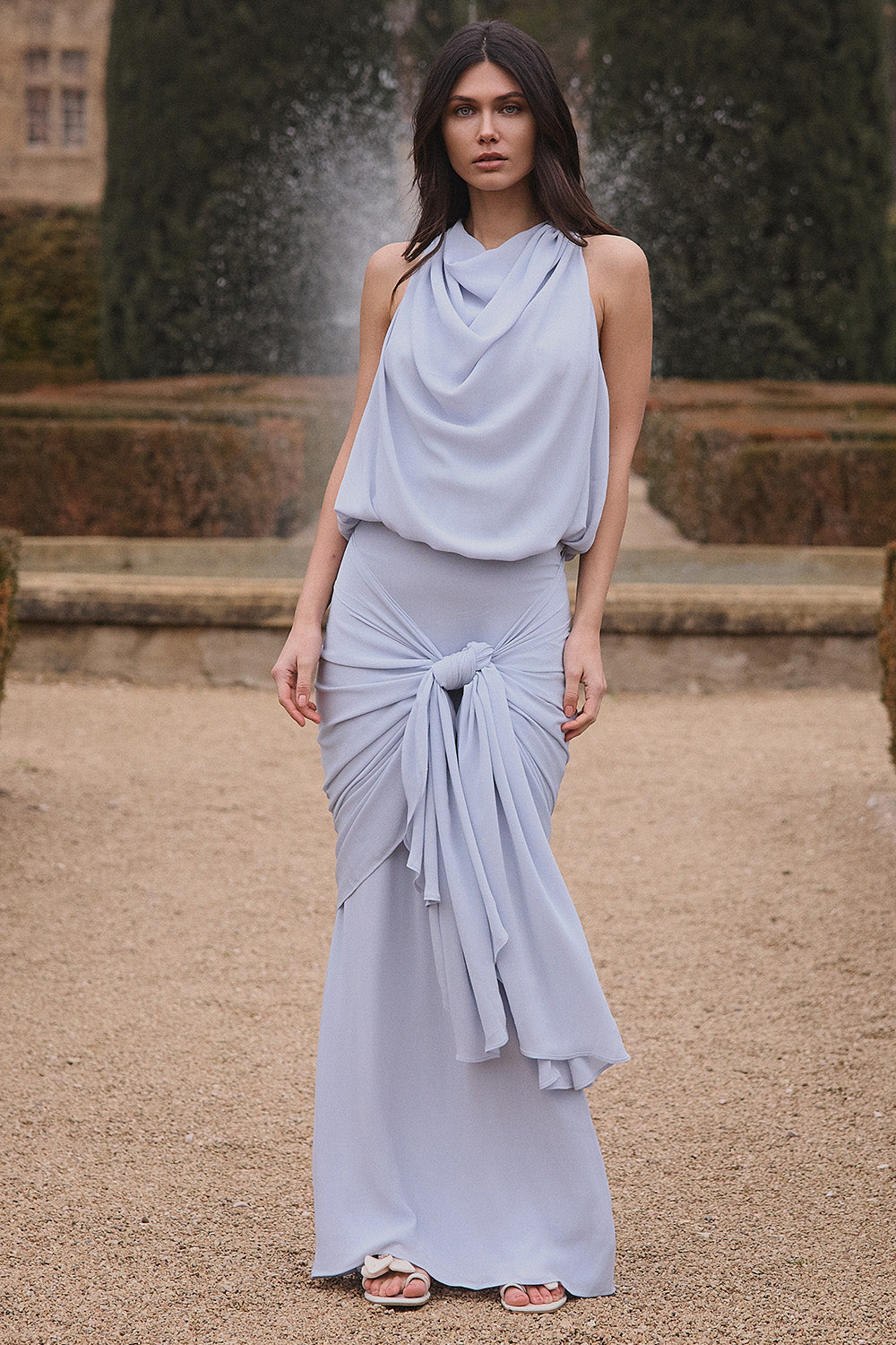 Sky Kowloon Skirt in Dusty Blue