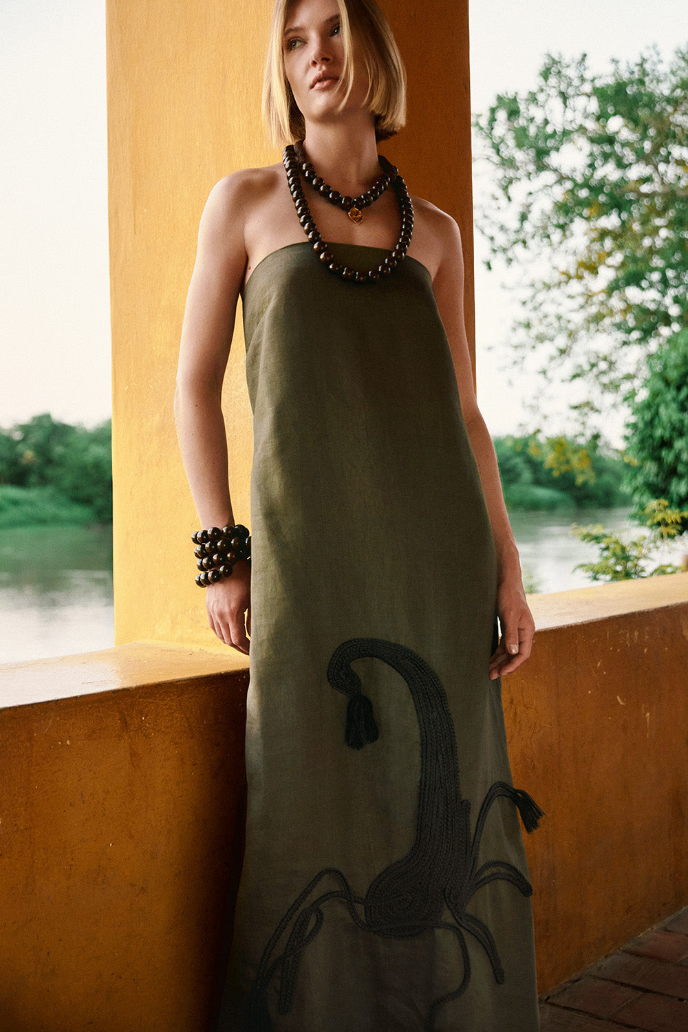 Presagio Dress Olive Green