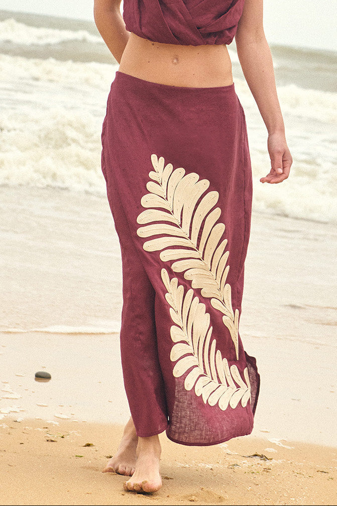 Marbella Skirt Maroon