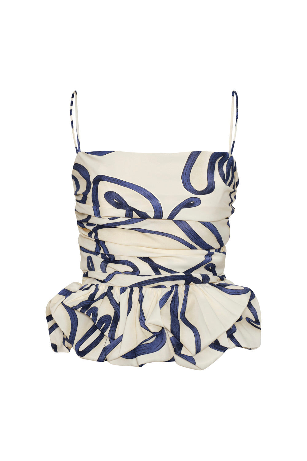 Maia Ivory Navy Crop Top