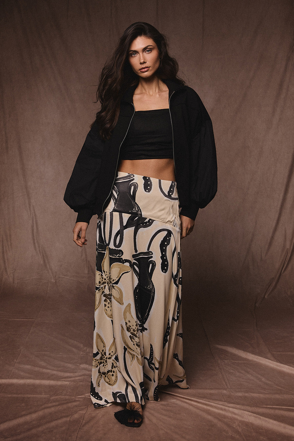 Solene Skirt Ivory Black