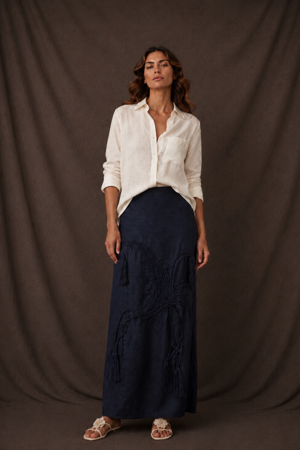 Arabela Scorpion Skirt Navy Blue