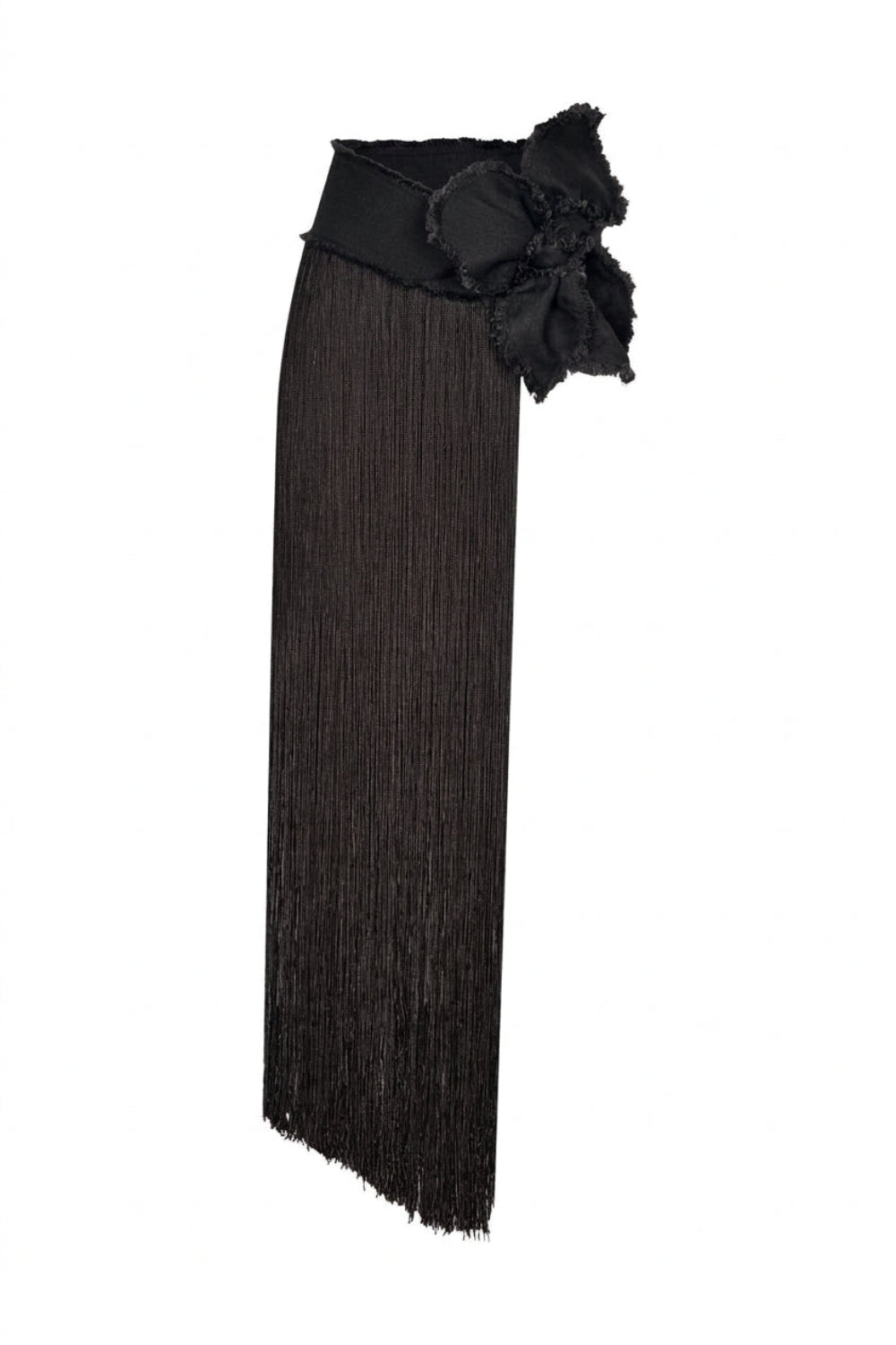 New Orquidea Belt Black with Fringes