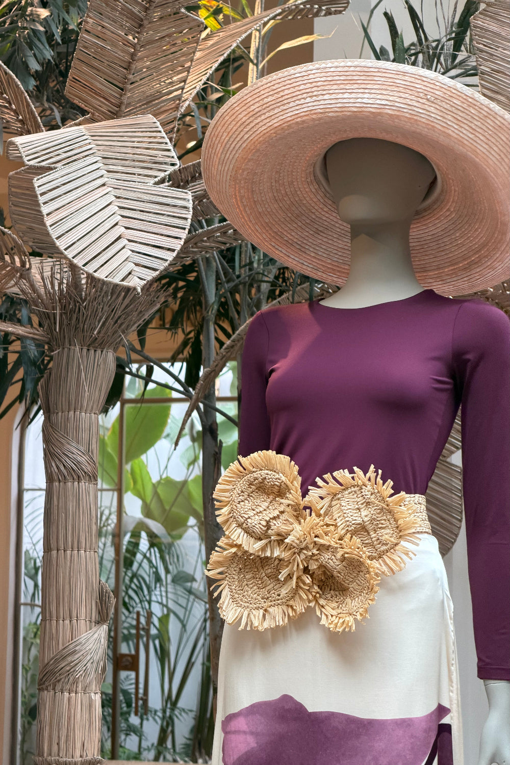 Orquidea Mia Belt Cream Raffia