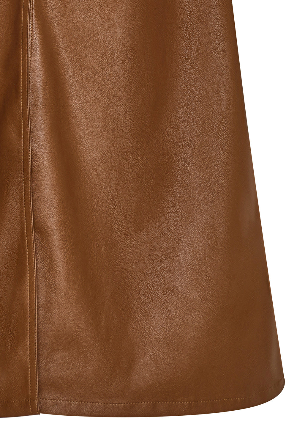Arena Blanca Skirt Camel Faux Leather