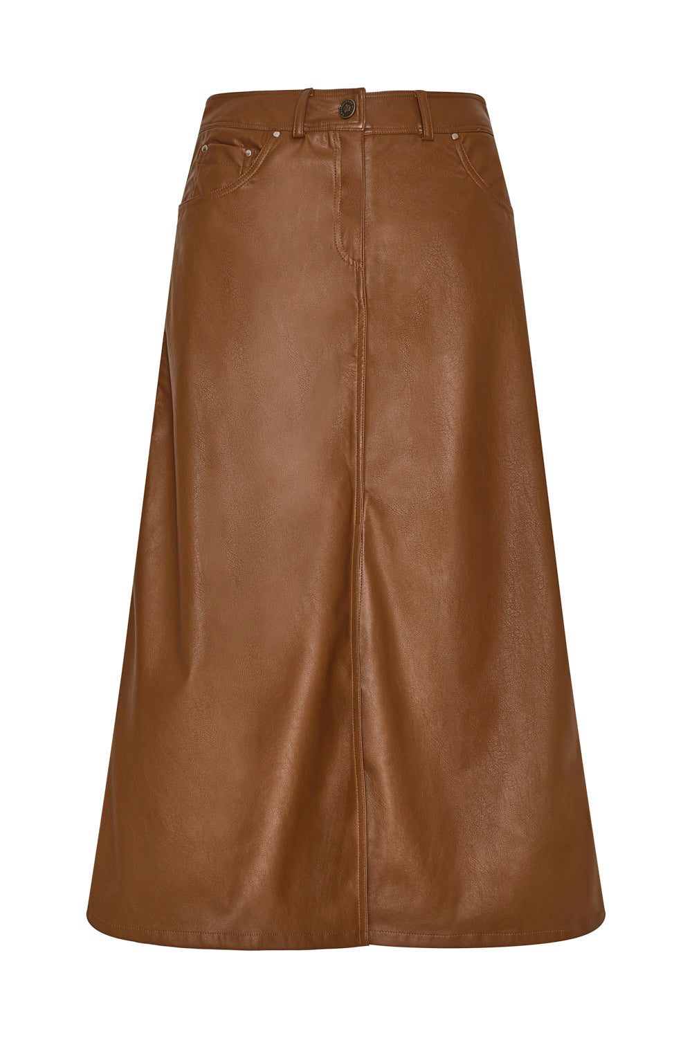 Arena Blanca Skirt Camel Faux Leather