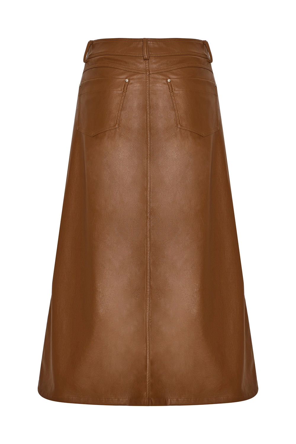 Arena Blanca Skirt Camel Faux Leather