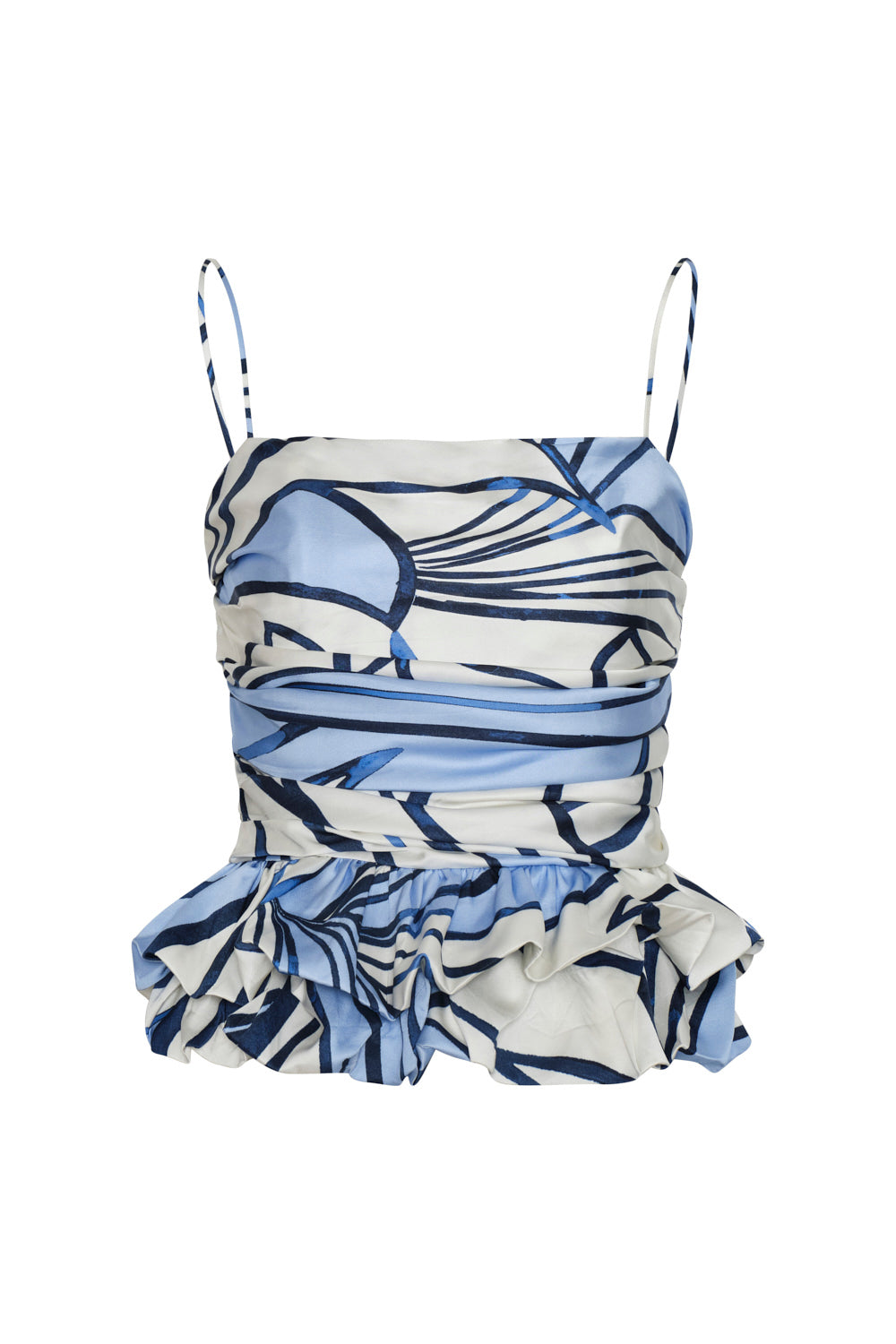 Maia Crop Top Ivory Blue