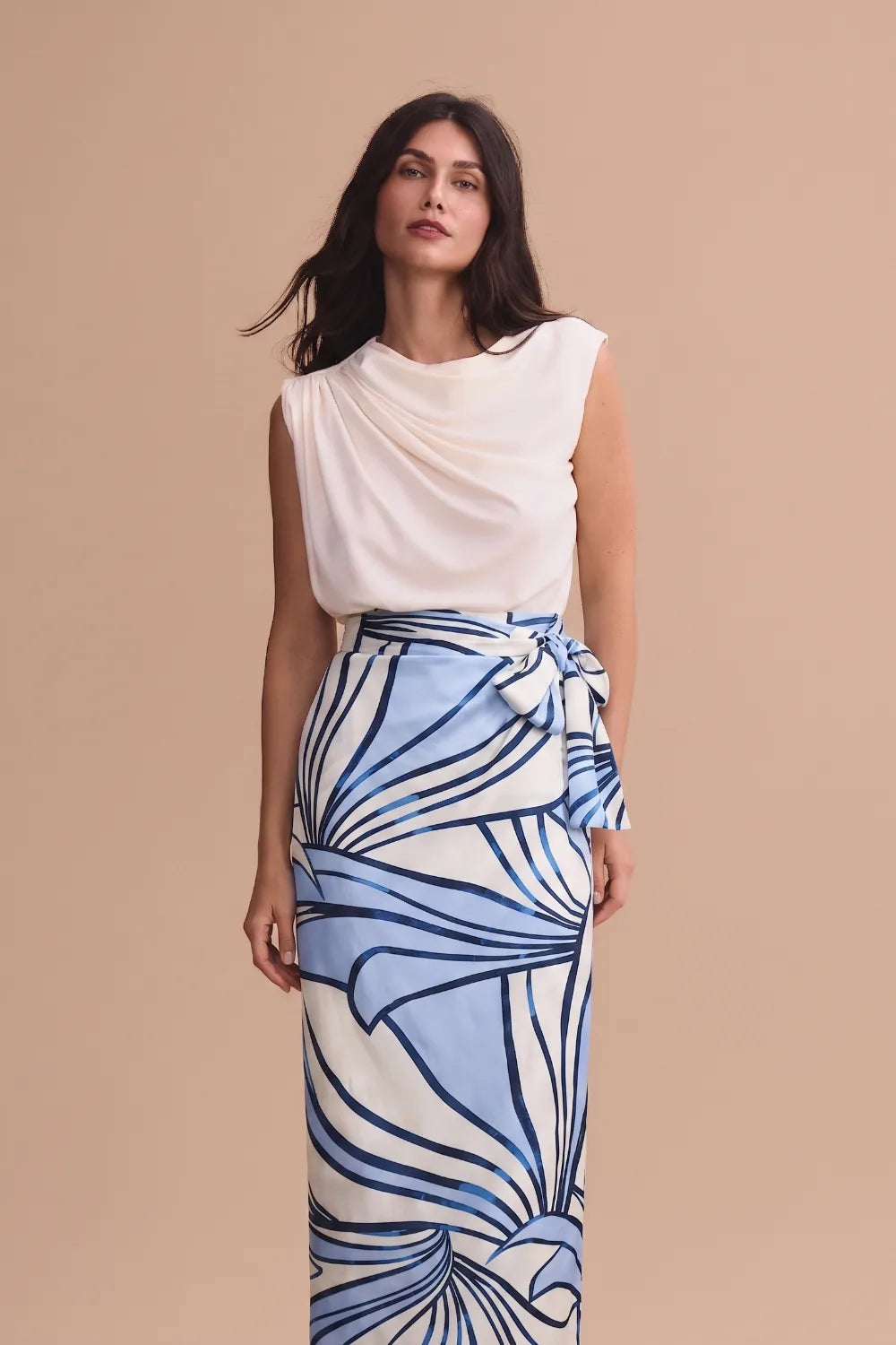 Samoa Skirt Ivory Blue
