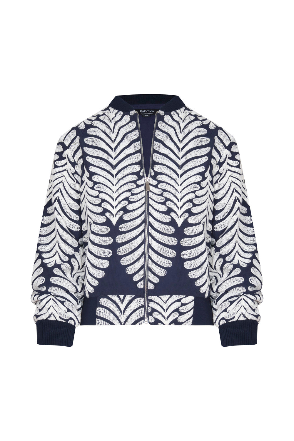 Galeria Jacket in Ivory and Navy Blue