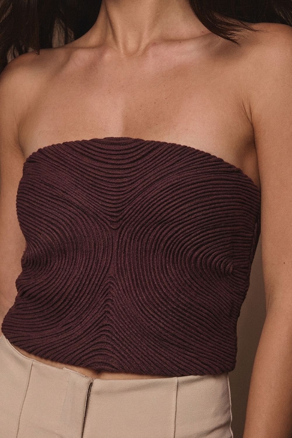 New Matices Embroidered Crop Top Grape