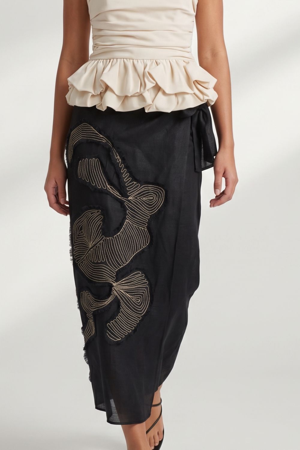 Samoa Skirt Black Linen