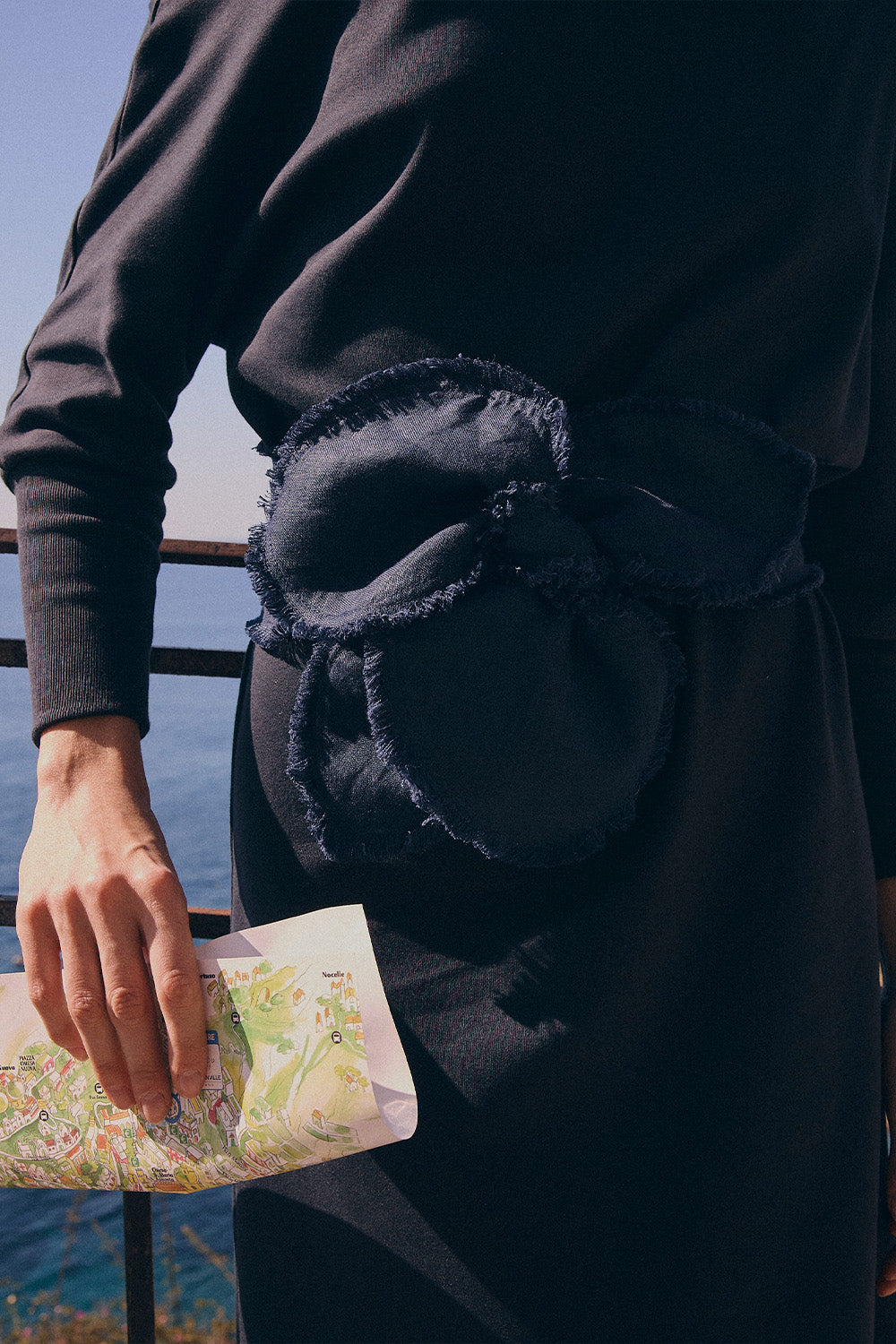 Luna di Positano Navy Blue Dress