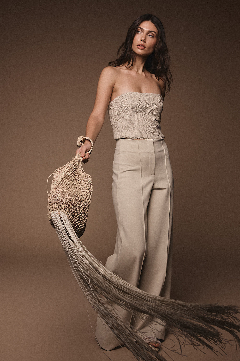 Top corto beige claro Matices