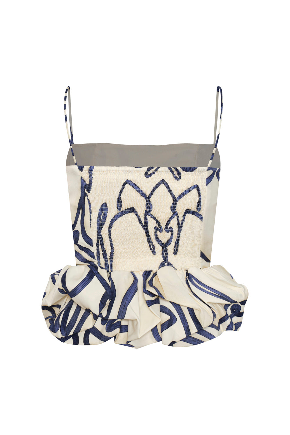 Top corto azul marino marfil Maia