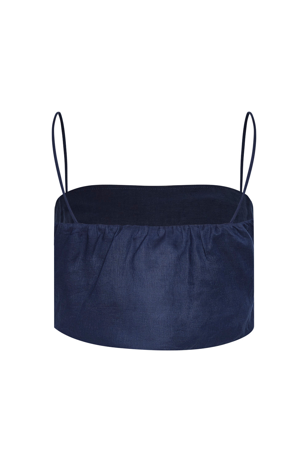Notre Dame Embroidered Crop Top Navy Blue