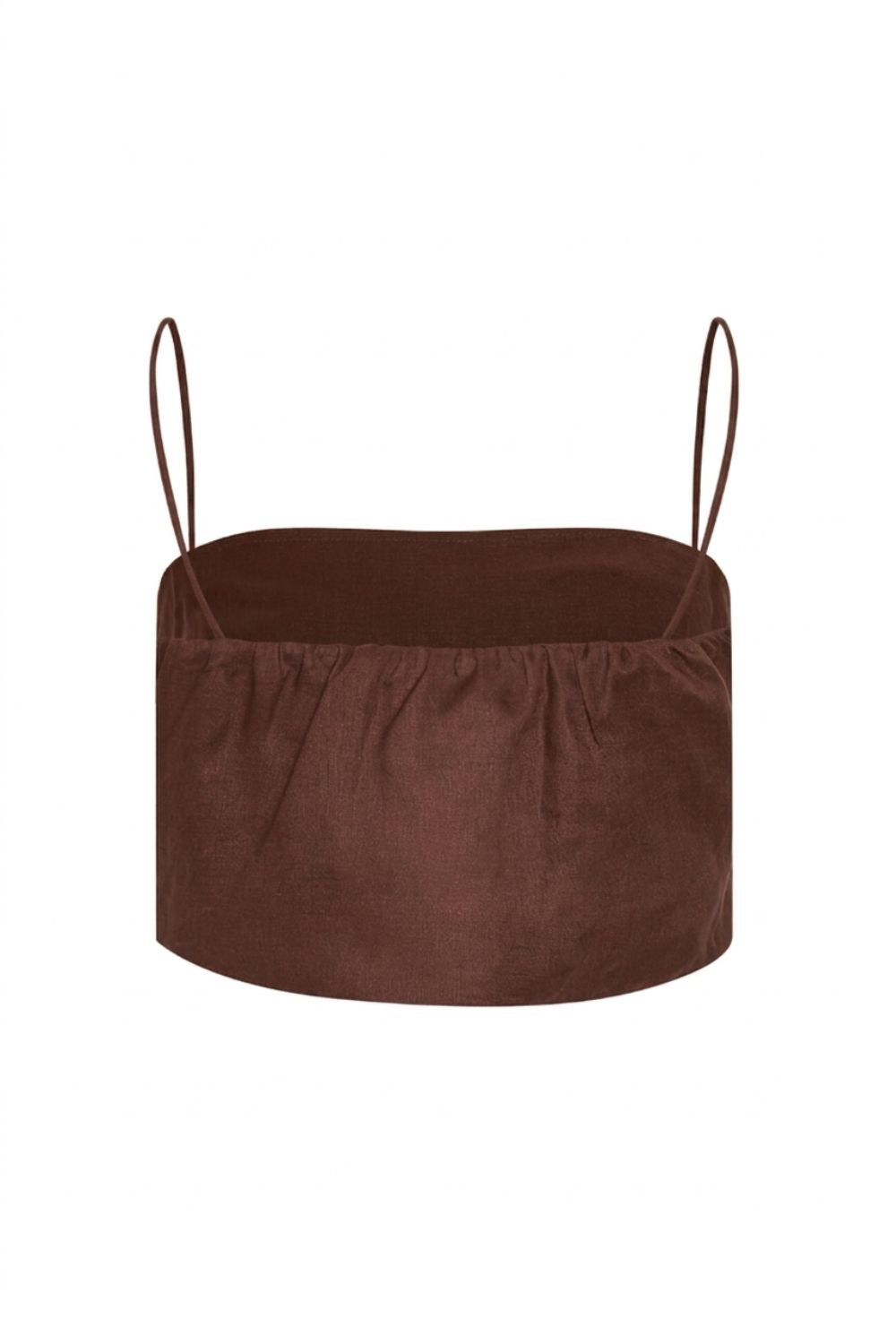 Notre Dame Embroidered Crop Top Brown