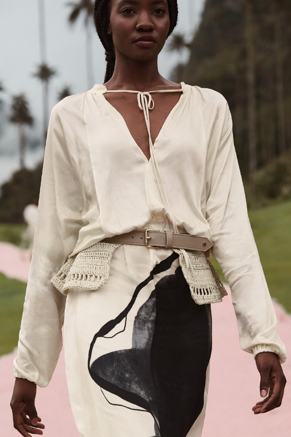 Orquidea Salvaje Dress Ivory Black