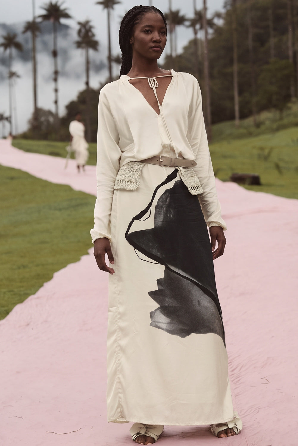 Orquidea Salvaje Dress Ivory Black