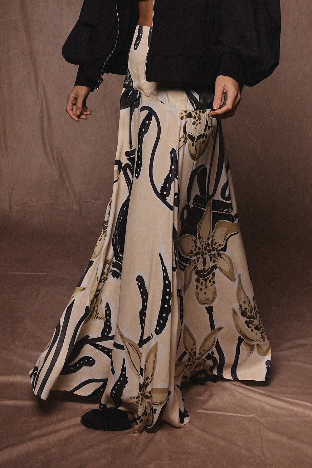 Solene Skirt Ivory Black
