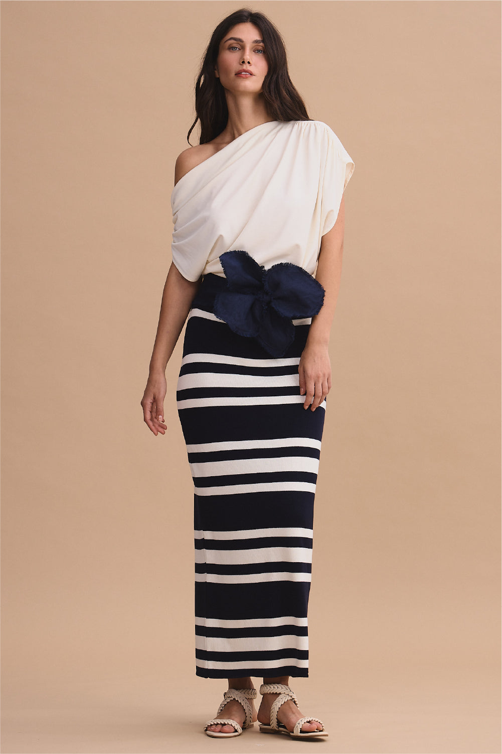 Filipinas Skirt Ivory Navy