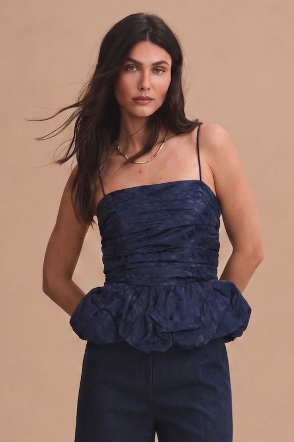 Maia Crop Top Navy Blue