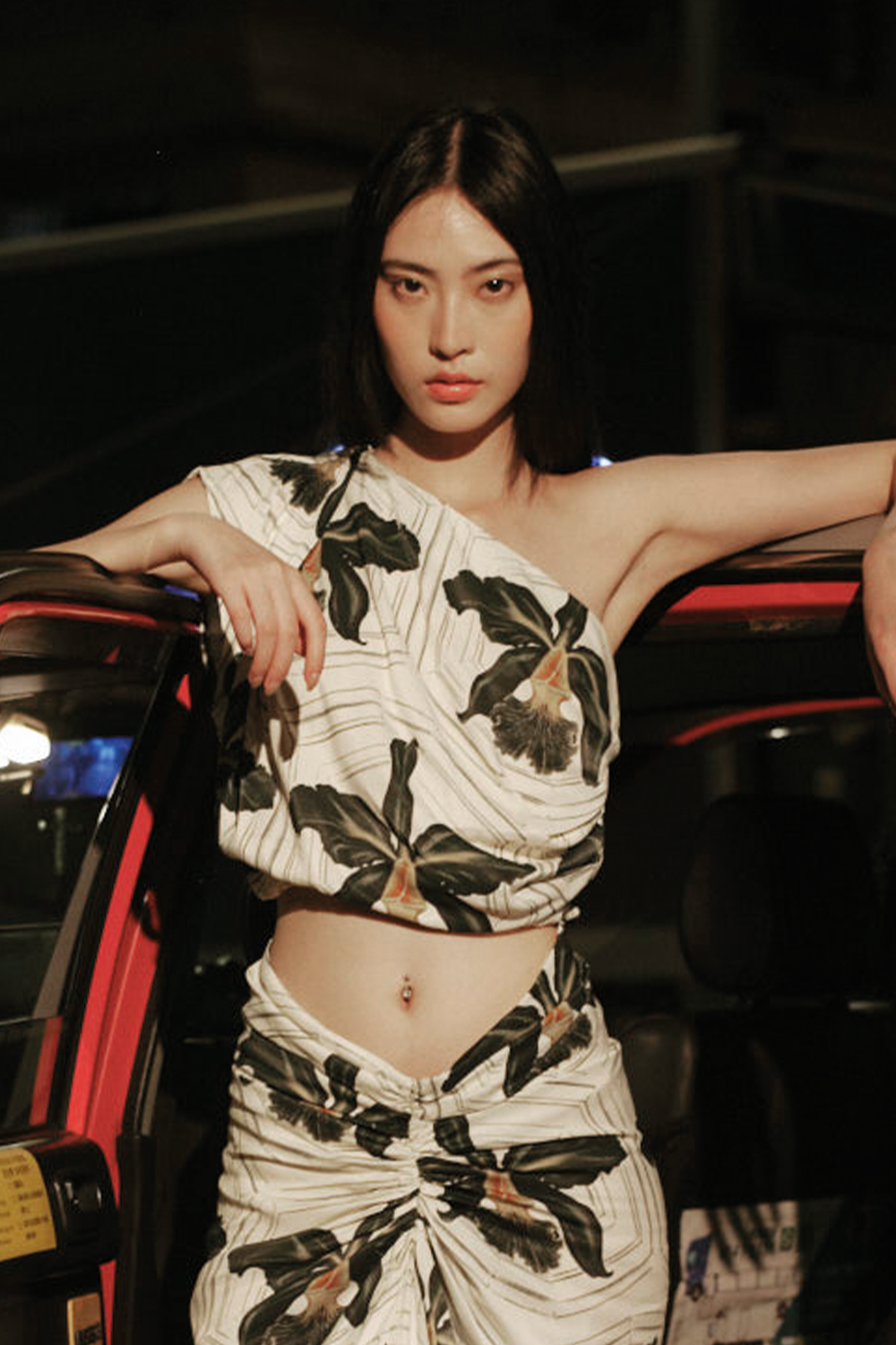 Mathiola ivory green blouse