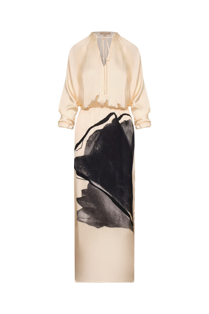 Orquidea Salvaje Dress Ivory Black