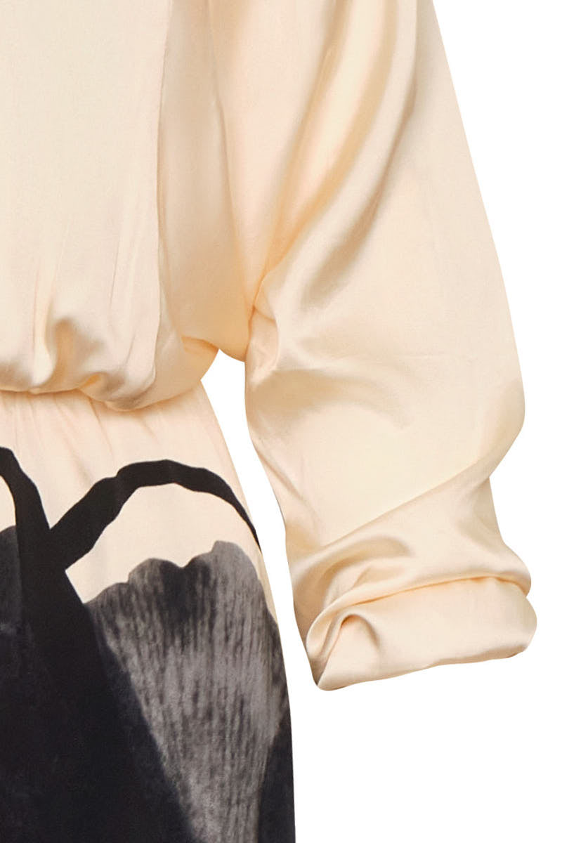 Orquidea Salvaje Dress Ivory Black