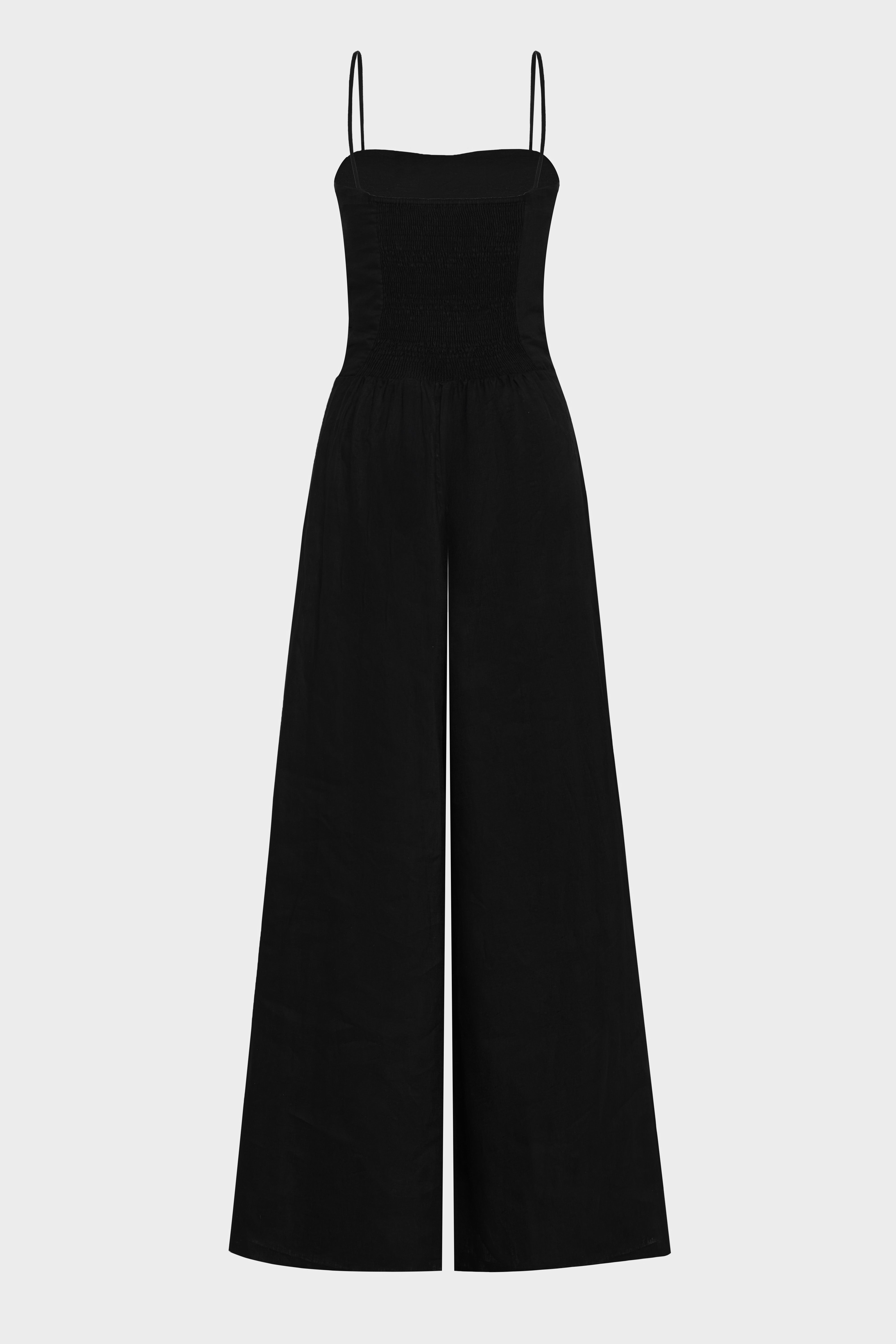 Nina Black Linen Jumpsuit
