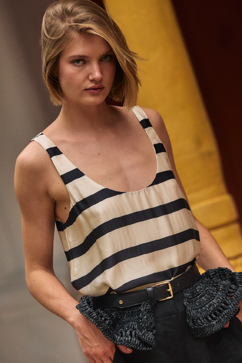 Corsega Blouse Black Stripes