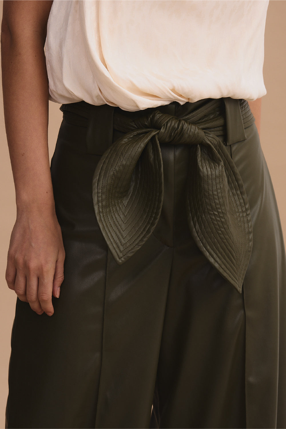 Gia Faux Leather Belt Moss Green