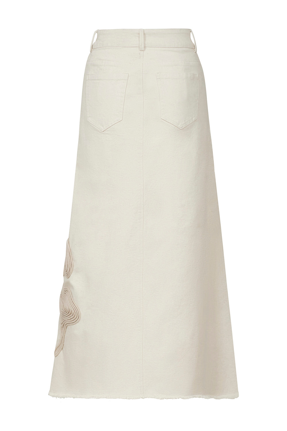 Arena Blanca Organic White Skirt with Embroidery