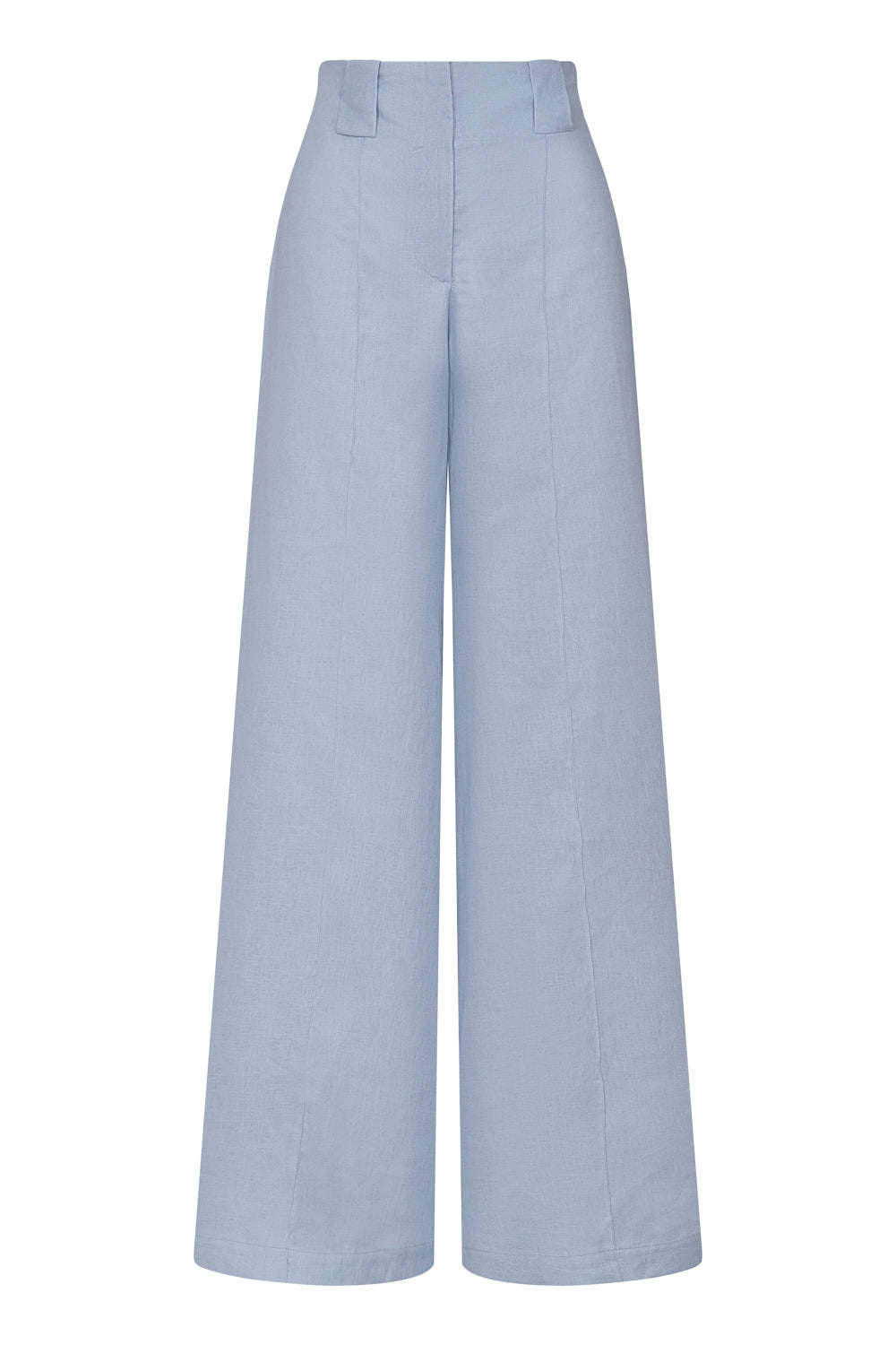 New Paulette dusty blue linen pants