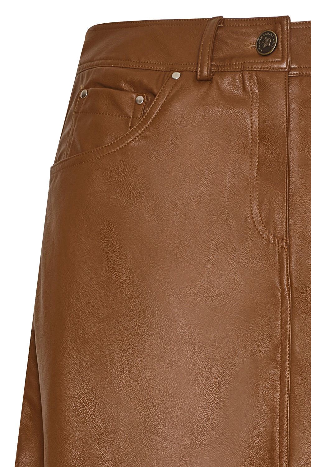 Arena Blanca Skirt Camel Faux Leather