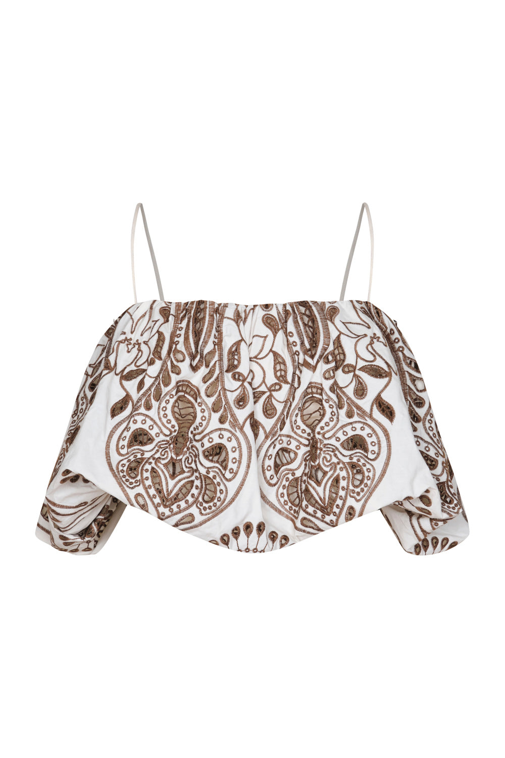 Vienna Crop Top Ivory Brown