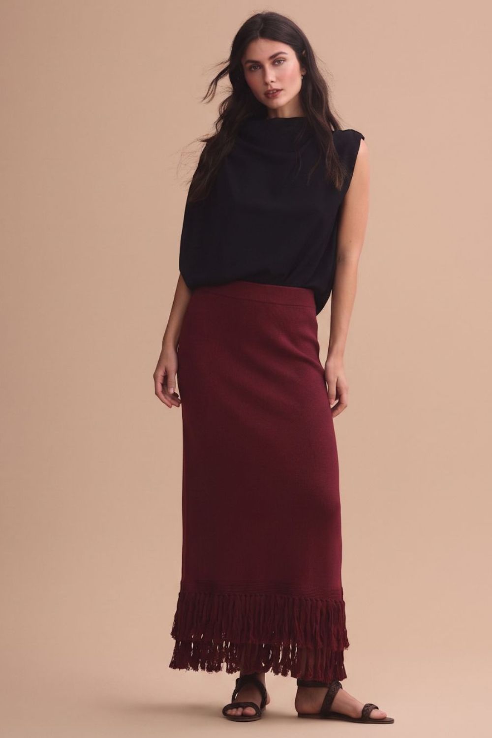 Cierra Dorada Skirt Burgundy