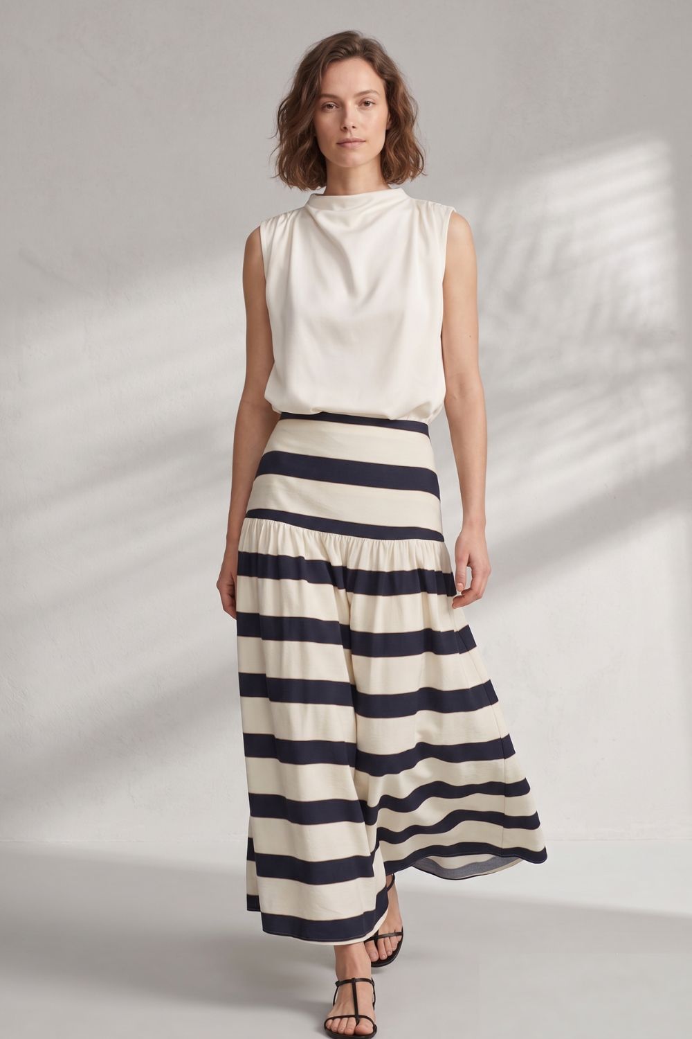 Andalucia Skirt Ivory Navy