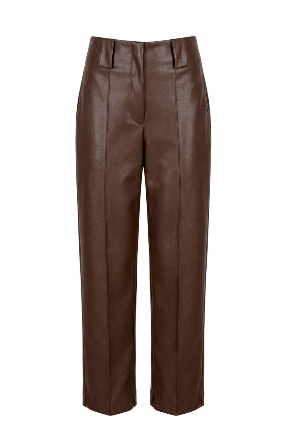 New Paulette Skinny Pants Brown Faux Leather